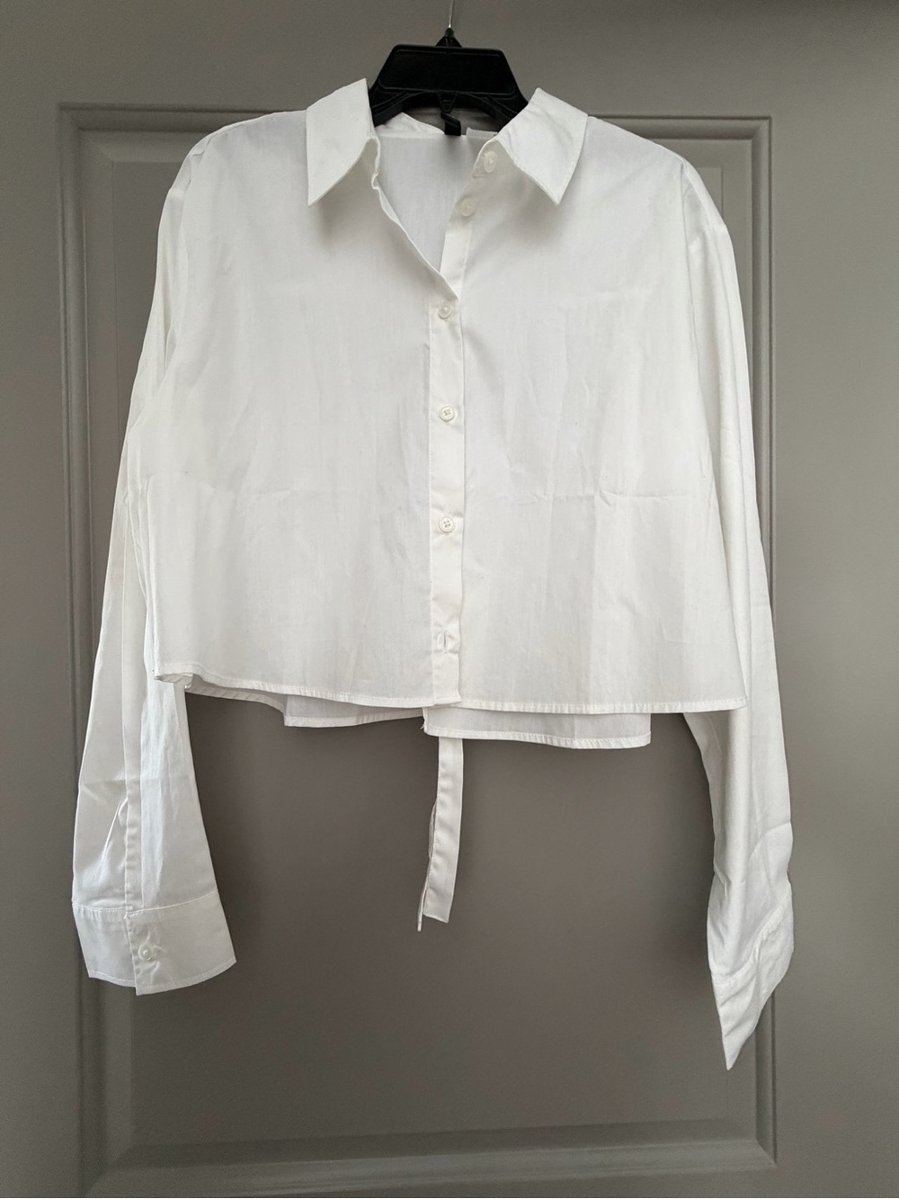 Cotton On White Cropped Button-Front Shirt